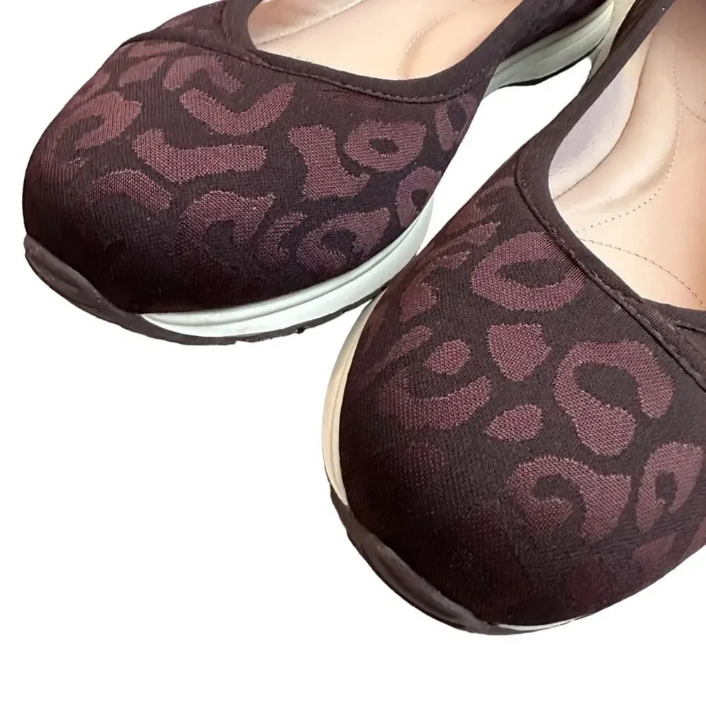 Taryn Rose | Size 9.5 Bobbi Flat in Mahogany Sporty Sneaker Flat Leopard comfy